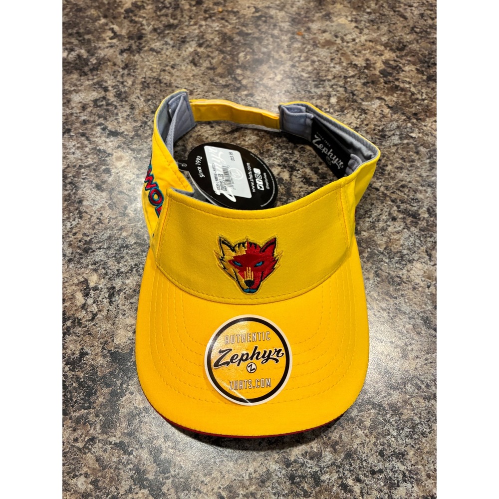 Zephyr NM Ice Wolves Visor Hat Gold Yellow New Mexico Hockey Adjustable NWT